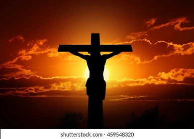 silhouette crucifixion jesus sunset 260nw 459548320