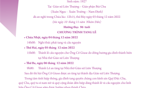 Cáo phó: Thân phụ cha Giuse Phạm Quang Vinh