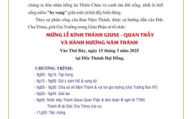 Thư mời ngày hành hương Năm Thánh của giới Gia trưởng Giáo phận