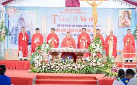 Thánh lễ làm phép đá xây dựng nhà thờ họ Phú Mỹ