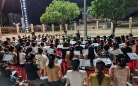 Liên đoàn kèn miền Đại Đồng chuẩn bị lễ phong thánh cha Phanxicô Trương Bửu Diệp
