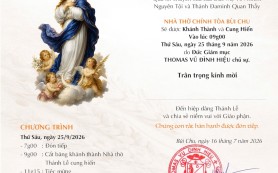 Thiệp mời Khánh thành & Cung hiến Nhà thờ Bùi Chu