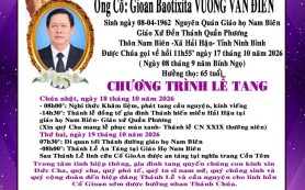 Cáo phó ông Cố Gioan Baotixita Vương Văn Điến