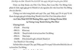 Thư mời Thánh lễ cầu nguyện cho việc Truyền giáo
