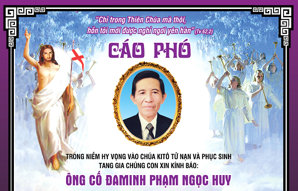 Cáo phó Ông cố Đaminh Phạm Ngọc Huy