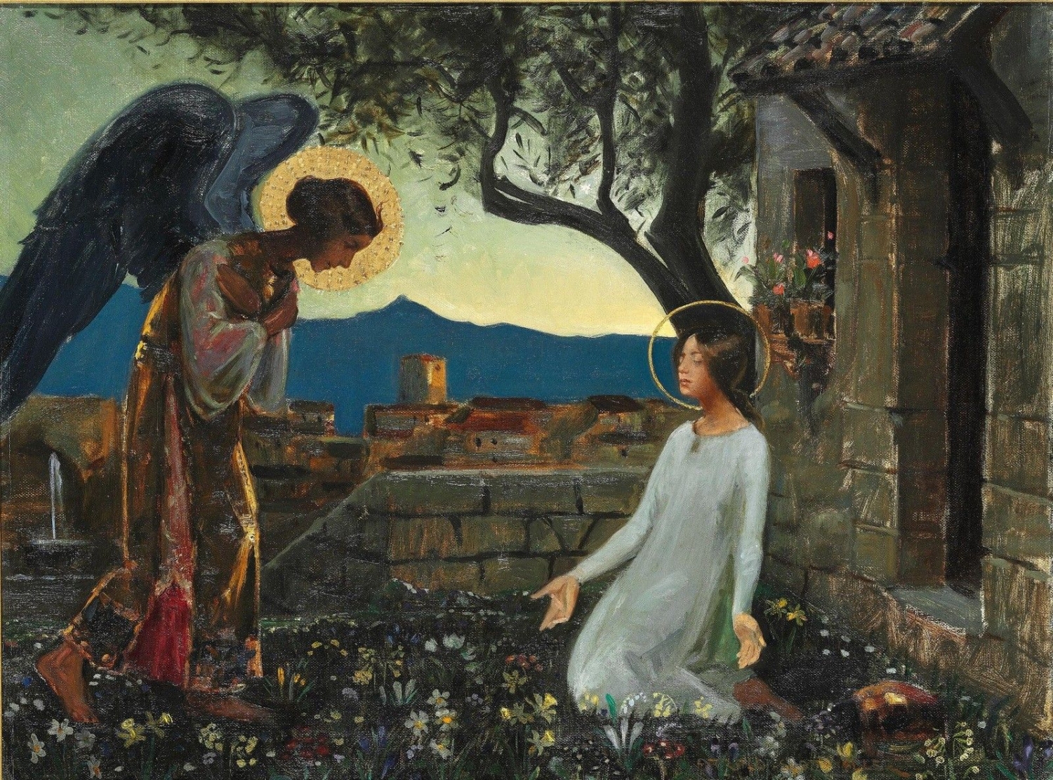 the annunciation of the virgin mary harald slott moller oil painting