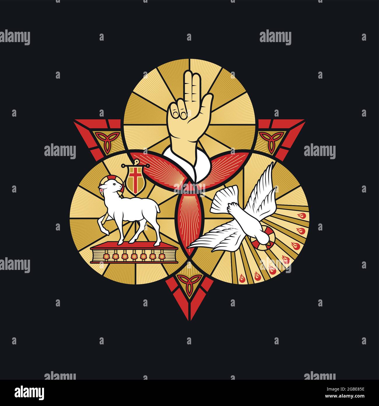christian illustration the magnificent seal of the holy trinity god the father god the son and god the holy spirit indication of the symbols of th 2gbe85e