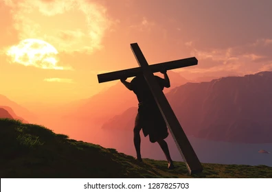 jesus carries cross sunset3d render 260nw 1287825703 jpg