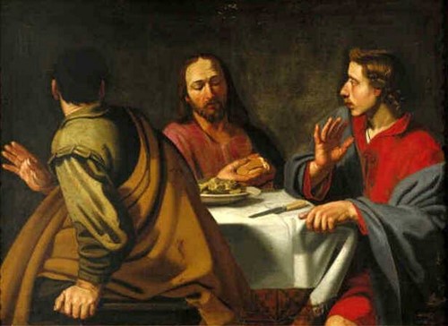 christ with his two disciples at emmaus after hendrick bloemaert