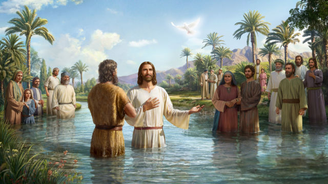 jesus christ is baptized by john