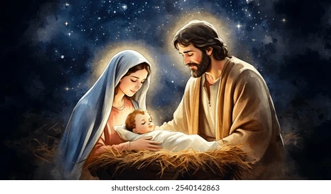 watercolor artistic image jesus born 260nw 2540142863 jpg