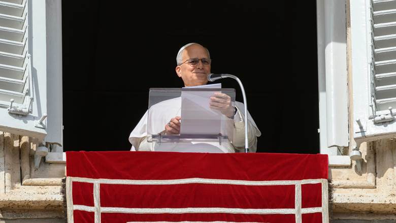 Pope Leo XIV addresses the faithful after leading the Sunday Angelus on Oct. 25, 2026, in St. Peter’s Square at the Vatican. | Credit: Vatican Media