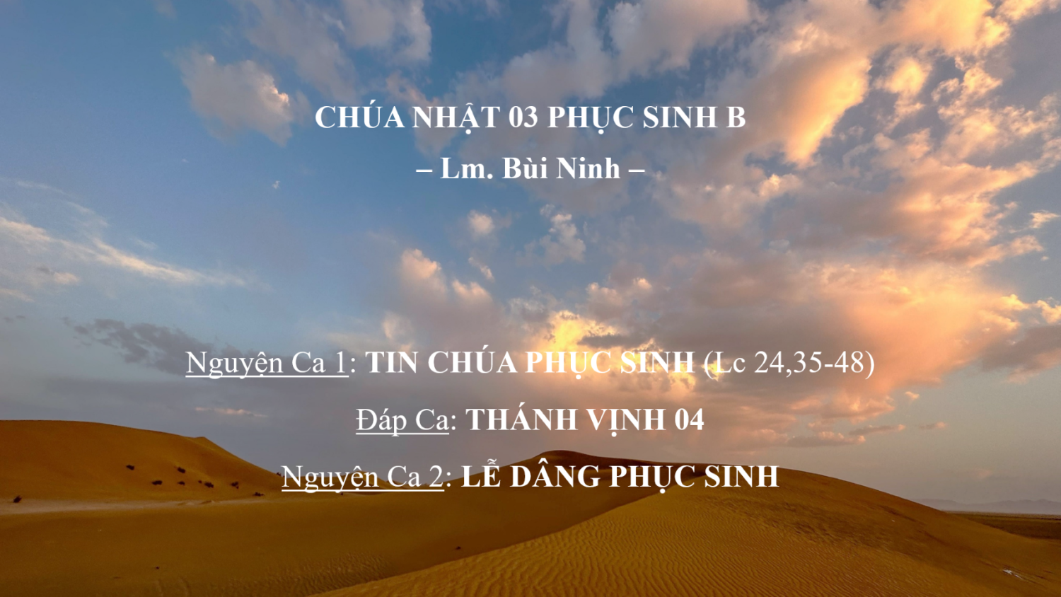 Chúa Nhật 03 Phục Sinh B – Đáp Ca và Nguyện Ca – Lm. Bùi Ninh