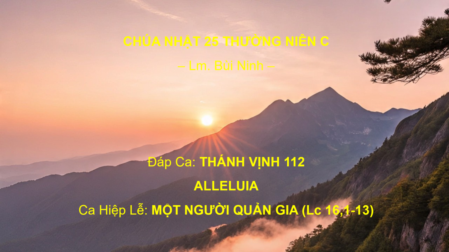 Chúa Nhật 25 Thường Niên C – Đáp Ca - Alleluia - Ca Hiệp Lễ