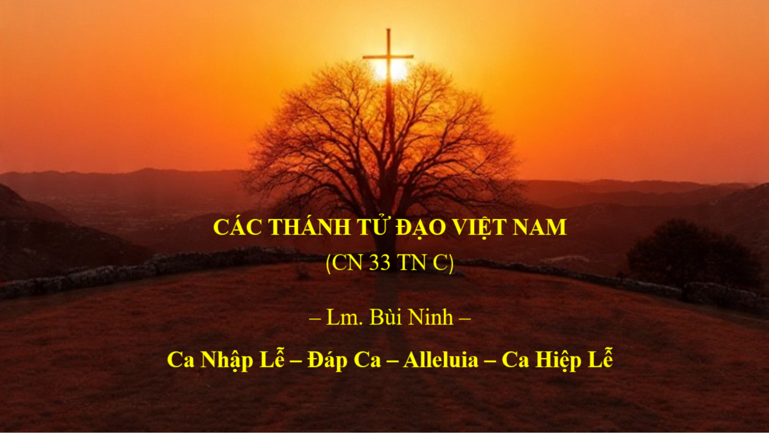 CN 33 TN C – Các Thánh TỬ ĐẠO VN – Nhập Lễ – Đáp Ca – Alleluia – Hiệp Lễ
